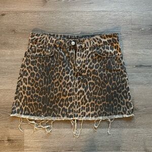 Zara Leopard Print Mini Skirt - Brown and Black